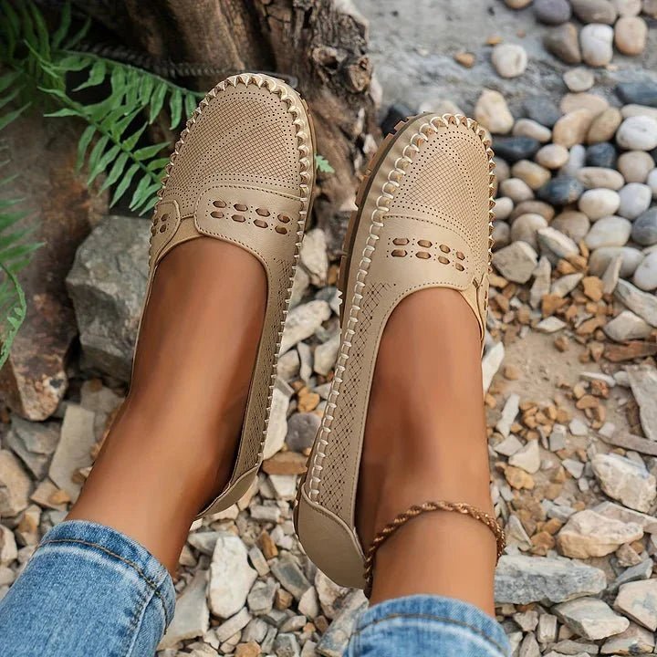 Orthopedic Loafers Slip-On Perforated PU Flat Comfort