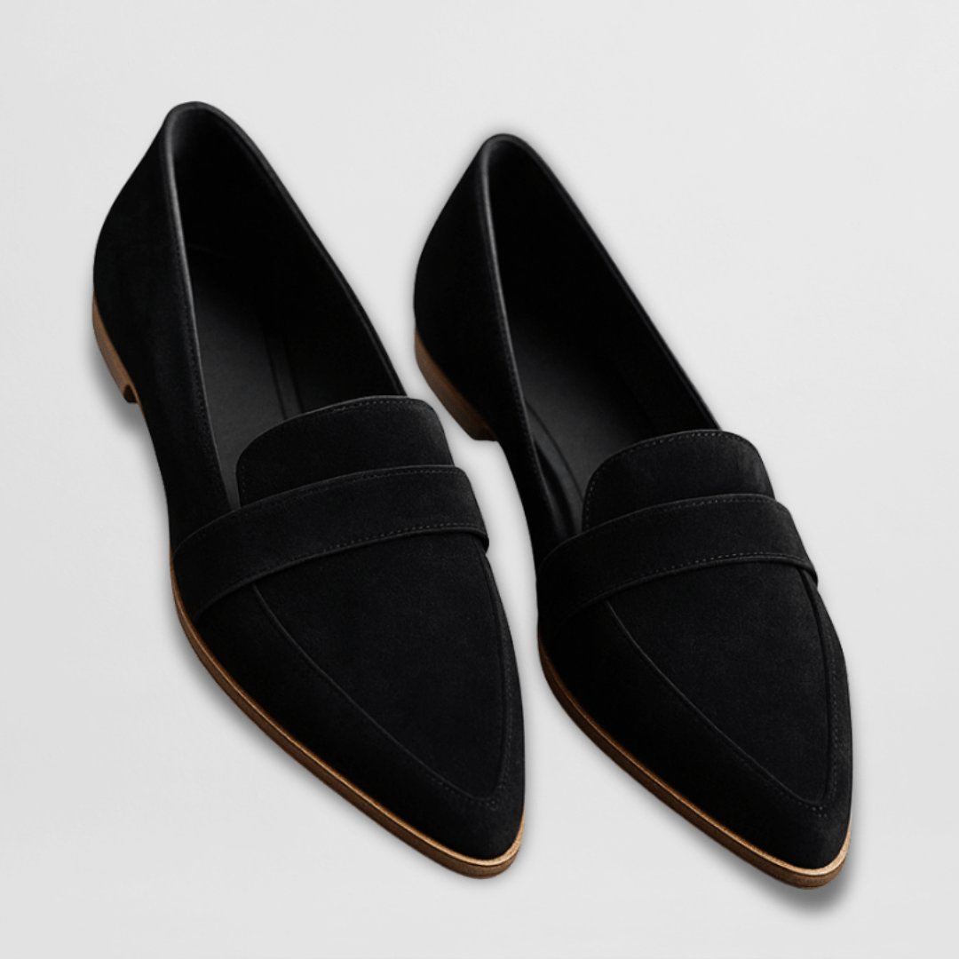 Orthopedic Loafers Women's Soft Suede Slip-On Comfort - Black