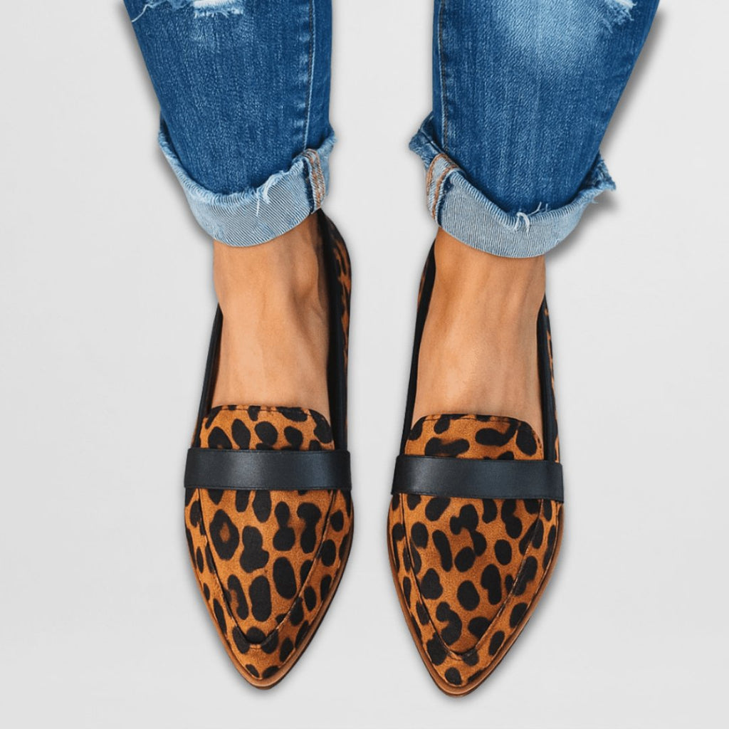 Orthopedic Loafers Women's Soft Suede Slip-On Comfort - Leopard