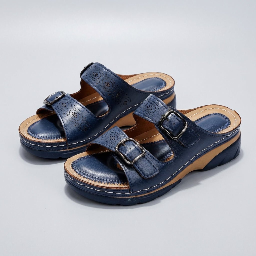 Orthopedic Platform Slide Sandals Buckle Adjustable