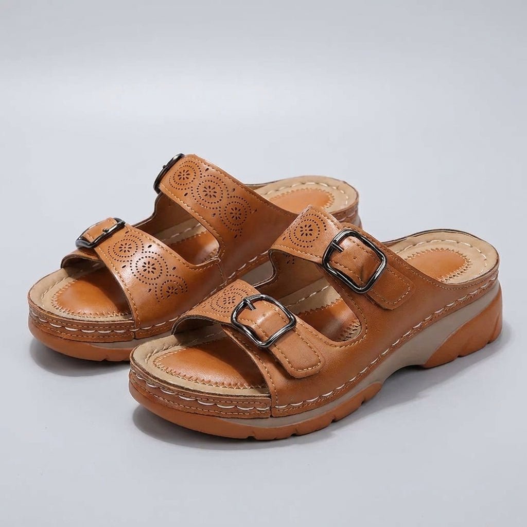 Orthopedic Platform Slide Sandals Buckle Adjustable