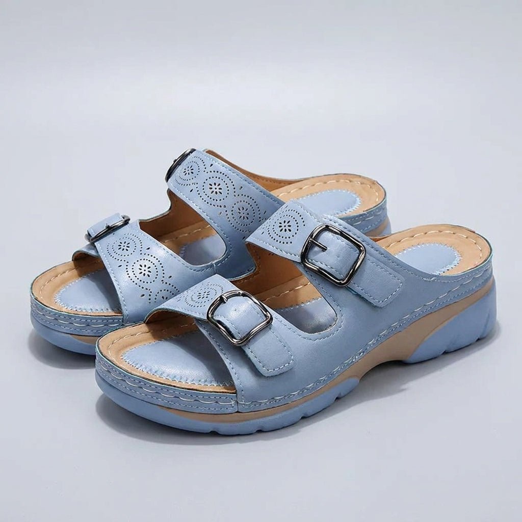 Orthopedic Platform Slide Sandals Buckle Adjustable
