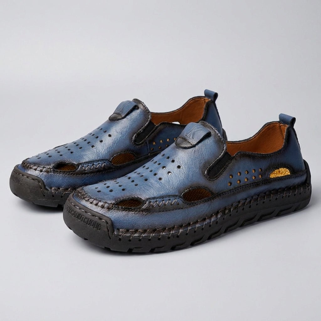 Orthopedic Sandals Men's Hand-Stitched Perforated Closed-Toe