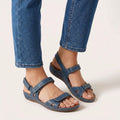 Orthopedic Sandals Open Toe Adjustable Strap Comfort - Blue