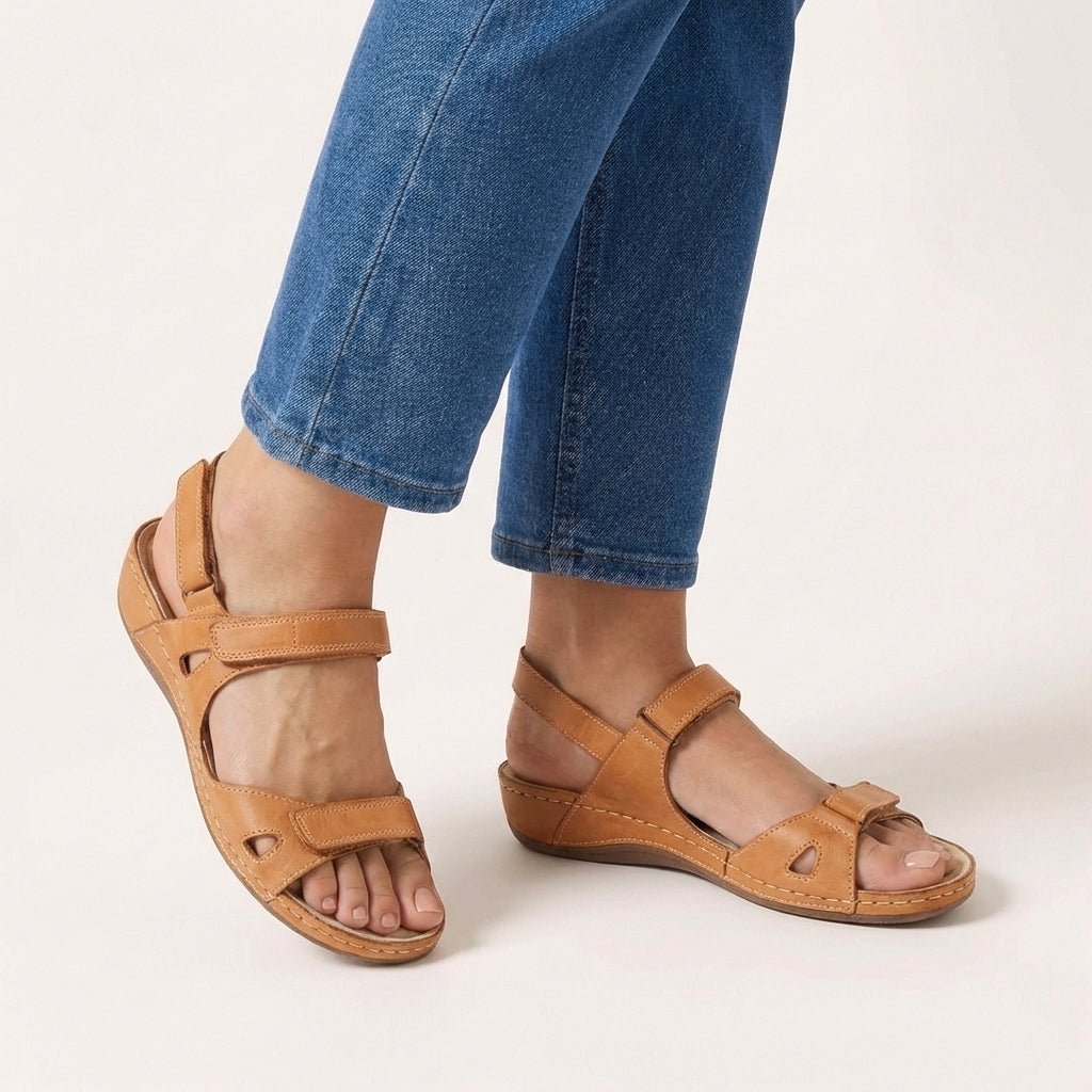 Orthopedic Sandals Open Toe Adjustable Strap Comfort - Auburn