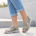 Orthopedic Sandals Strappy Adjustable Comfort Support - Green