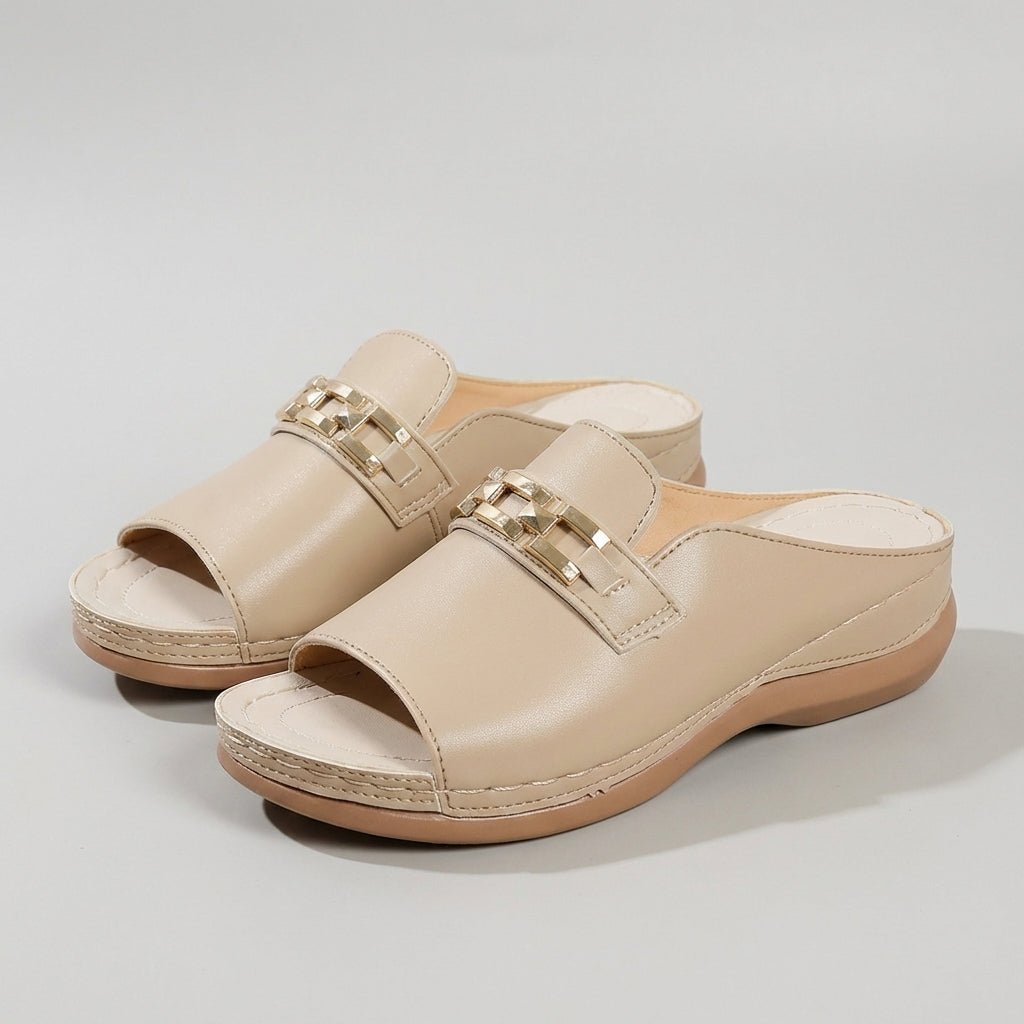 Orthopedic Wedge Sandals Chain Detail Slip-On Comfort