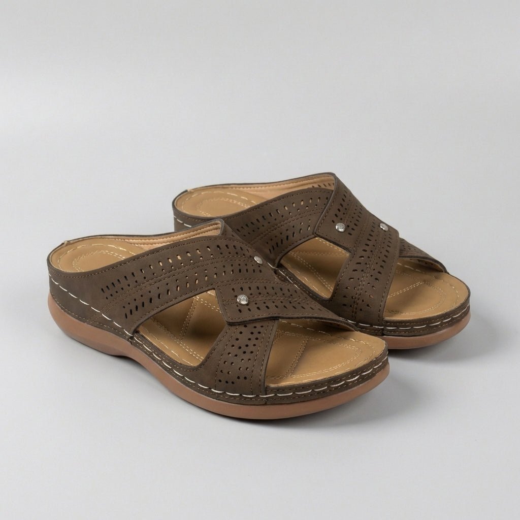 Orthopedic Wedge Sandals Open Toe T-Strap Comfort