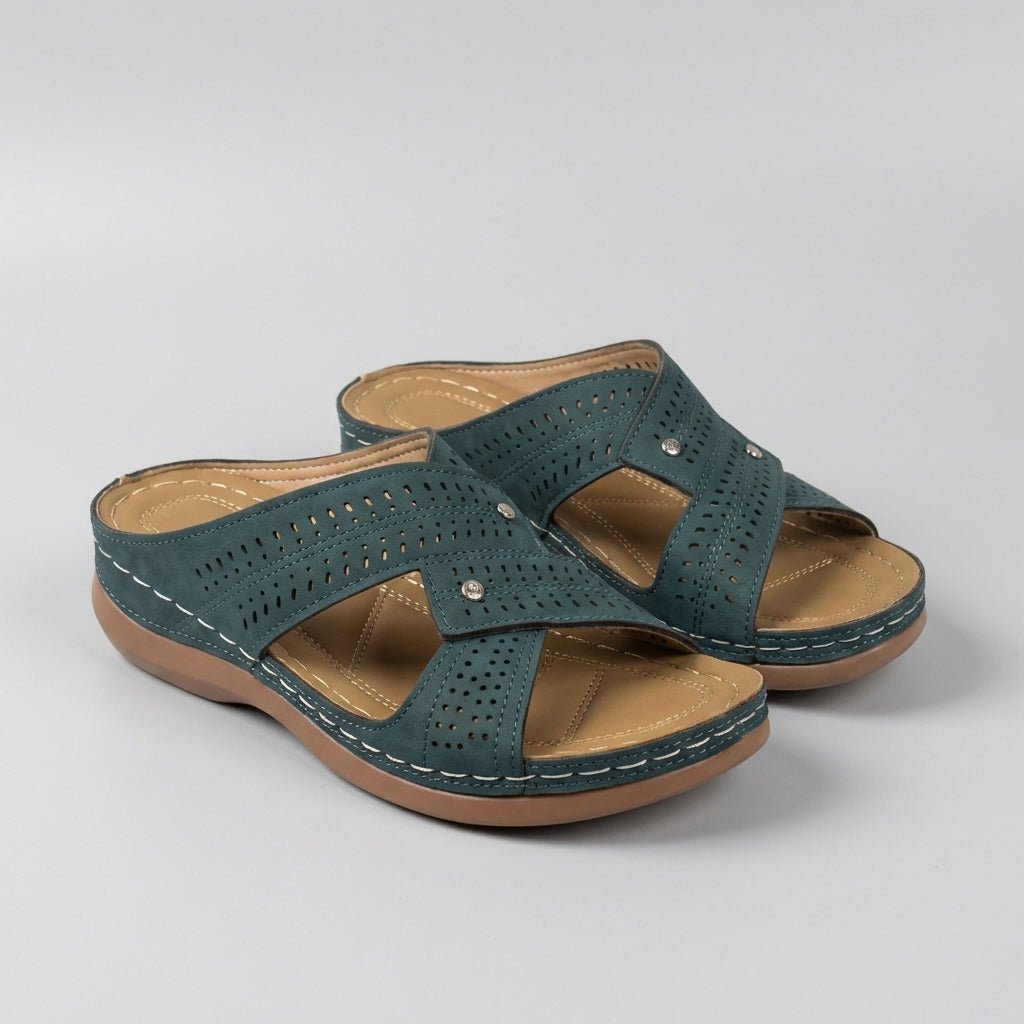 Orthopedic Wedge Sandals Open Toe T-Strap Comfort