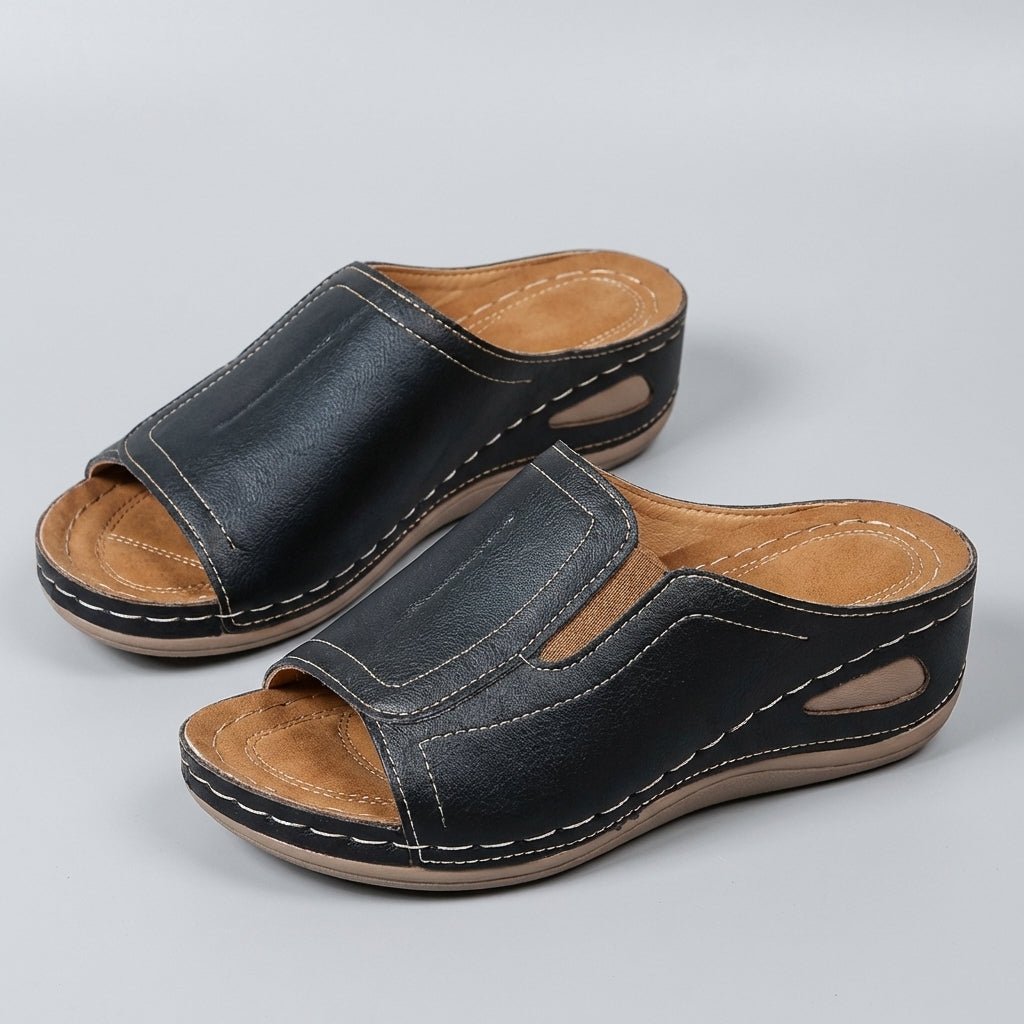 Orthopedic Wedge Sandals Women Slip-On Open-Toe Comfort