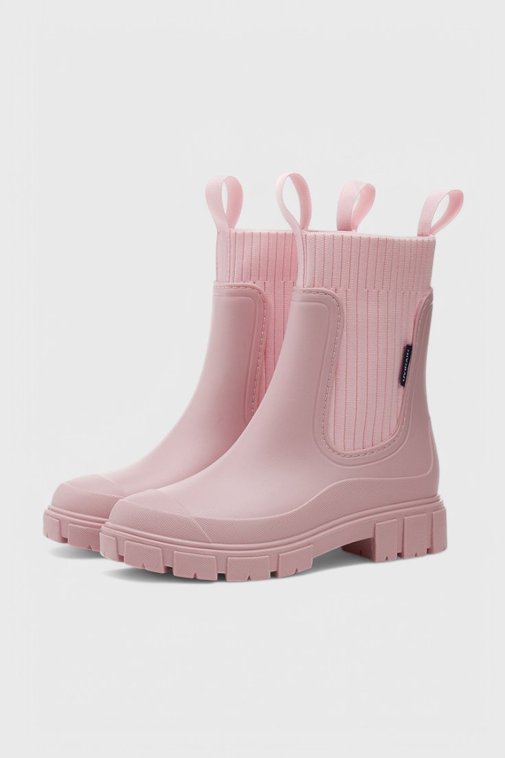 Waterproof Boots Chelsea Style Ankle Pull-On - Rose