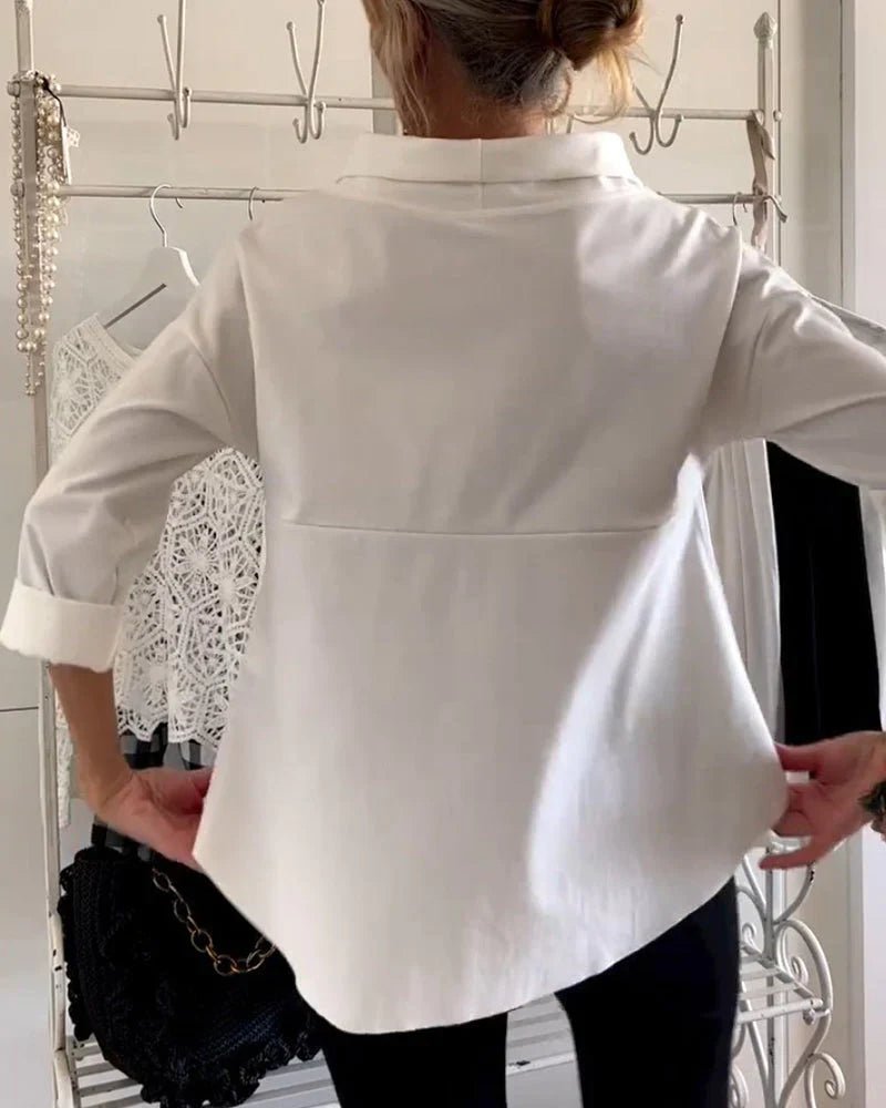 Women's Bateau Neck 3/4 Sleeve Relaxed-Fit Casual Top