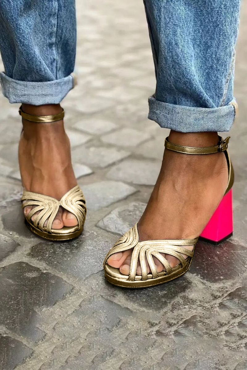 Women's Block Heel Sandals Ankle Strap Multi-Strap