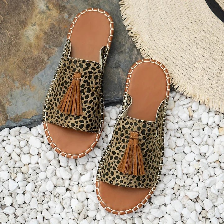 Women's Bohemian Slide Sandals Open Toe Tassel
