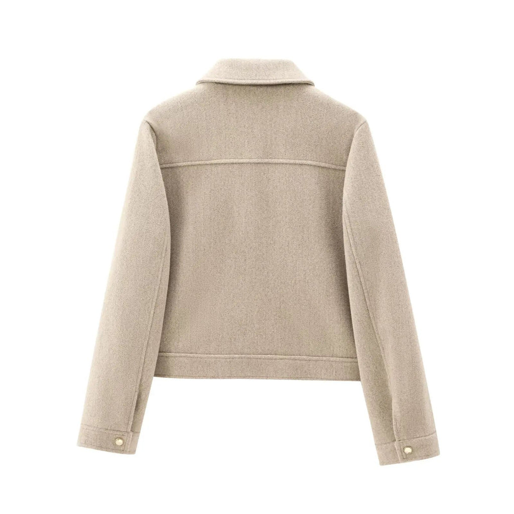 Women's Bomber Jacket Short Zip Front Ribbed Cuffs