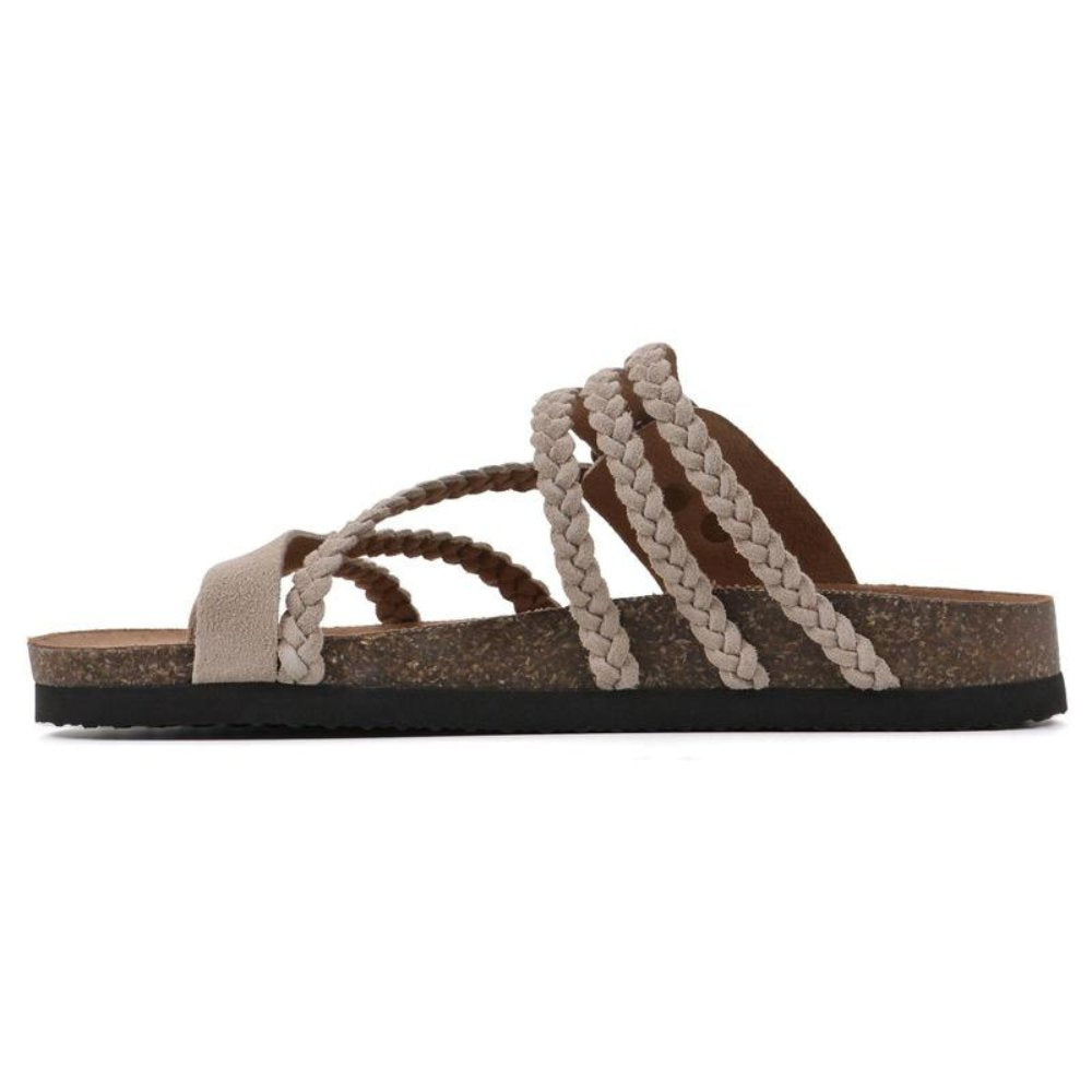 Women's Braided Adjustable Buckle Toe-Loop Sandals