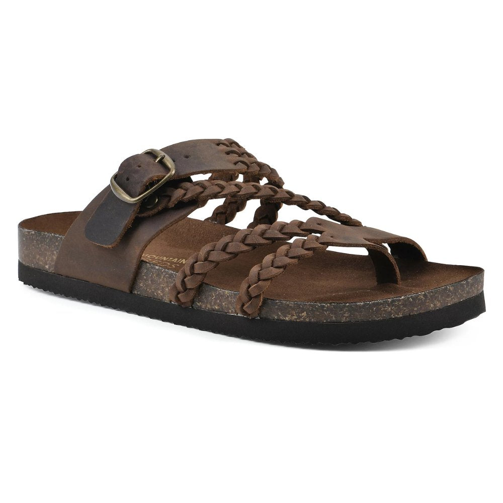 Women's Braided Adjustable Buckle Toe-Loop Sandals - Khaki