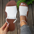Women's Braided Strap Flat Sandals - Ivory Pearl