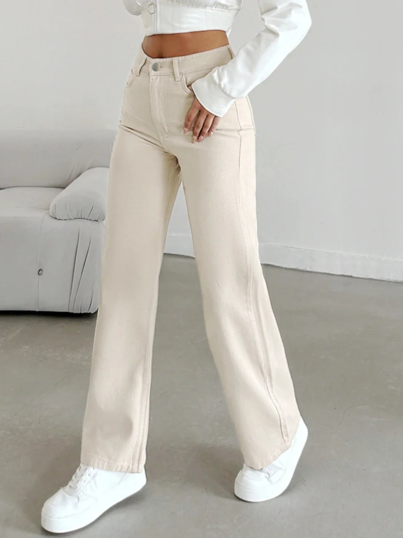 Women's High Waisted Wide Leg Denim Jeans Loose Fit