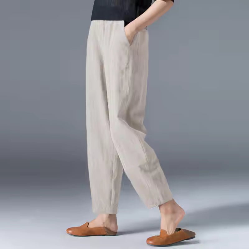 Women's Lightweight Relaxed-Fit Elastic-Waist Ankle Pants
