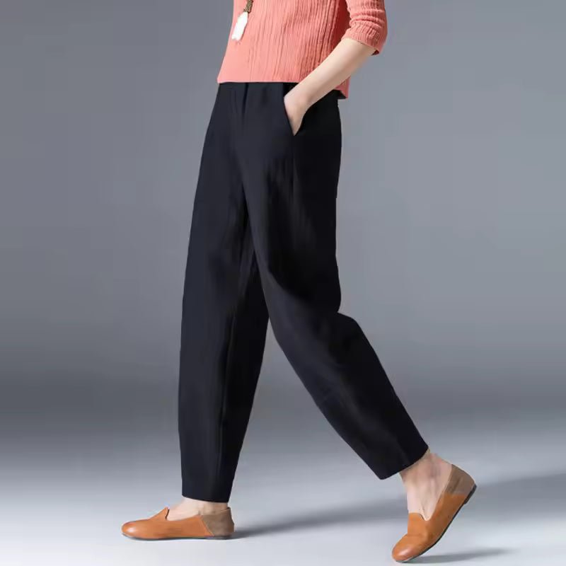 Women's Lightweight Relaxed-Fit Elastic-Waist Ankle Pants
