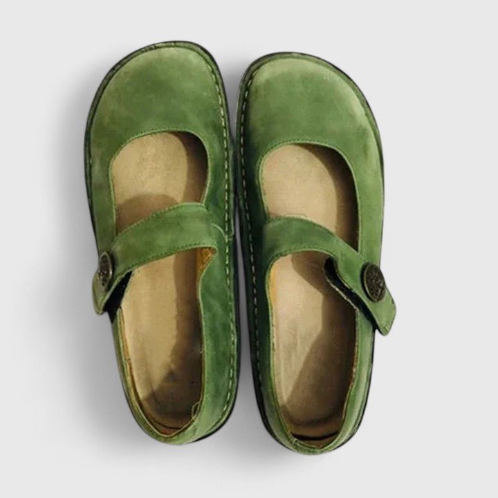 Women's Mary Jane Flats Contrast Stitch Detail
