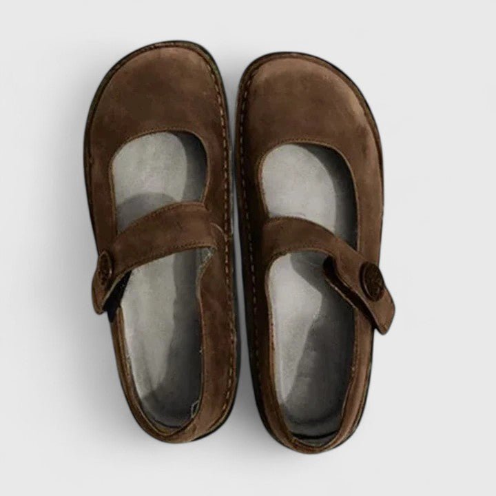 Women's Mary Jane Flats Contrast Stitch Detail