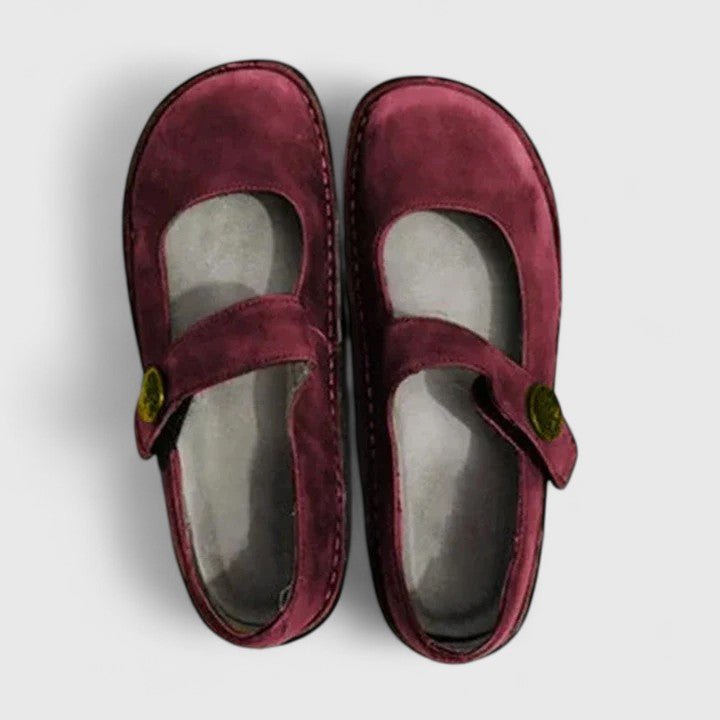 Women's Mary Jane Flats Contrast Stitch Detail