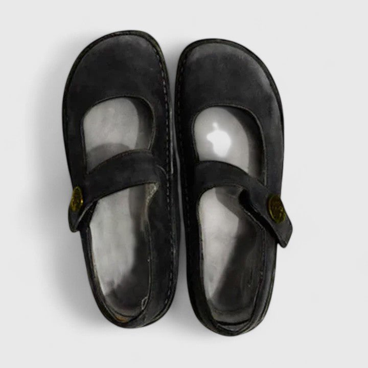 Women's Mary Jane Flats Contrast Stitch Detail