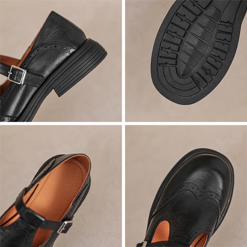 Women's Mary Jane Flats with Buckle Strap