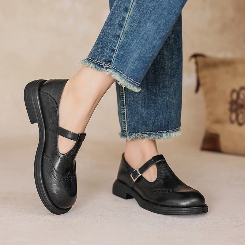 Women's Mary Jane Flats with Buckle Strap