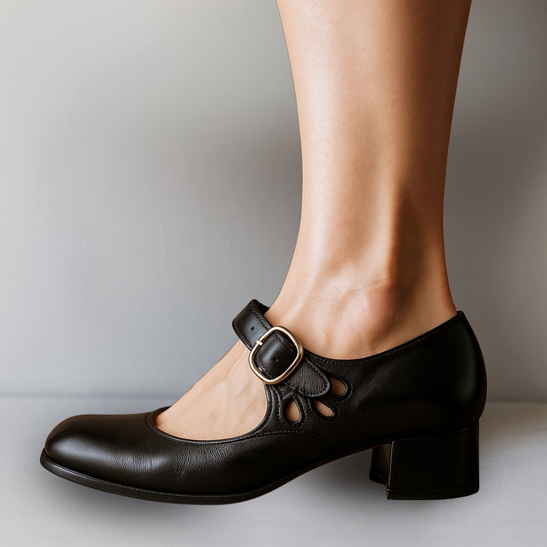Women's Mary Jane Shoes Block Heel Buckle Strap