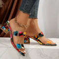 Women's Multi-Strap Block Heel Slide Sandals