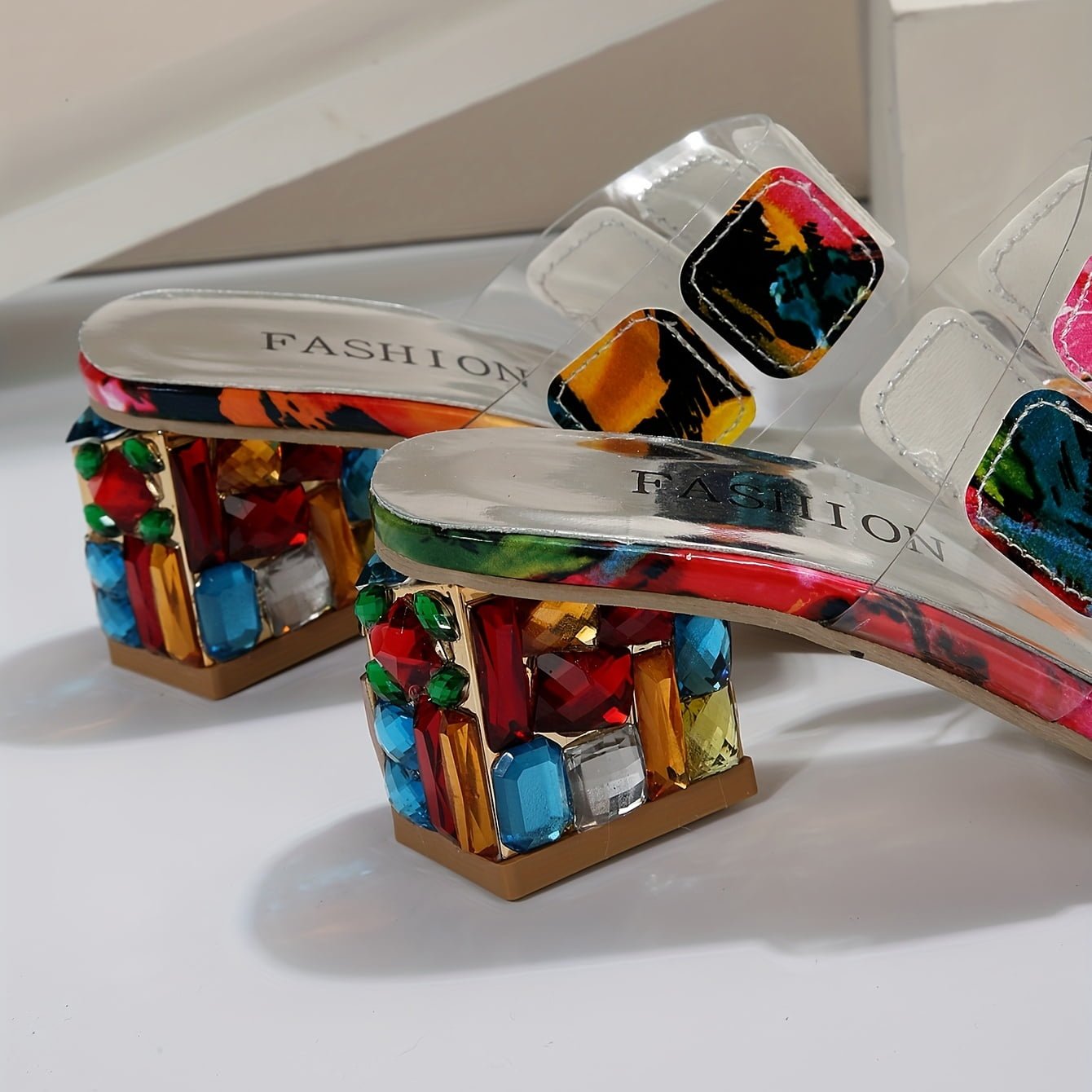 Women's Multi-Strap Block Heel Slide Sandals