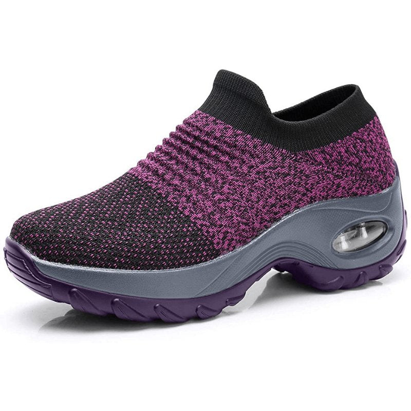Women's Orthopedic Air-Cushioned Slip-On Walking Sneakers - Purple