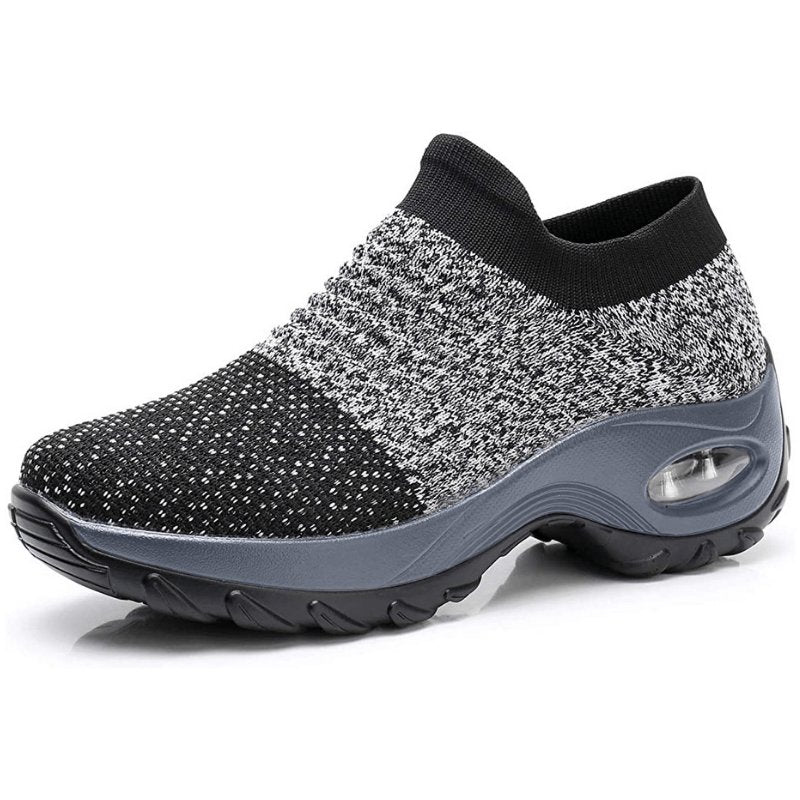 Women's Orthopedic Air-Cushioned Slip-On Walking Sneakers - Gray