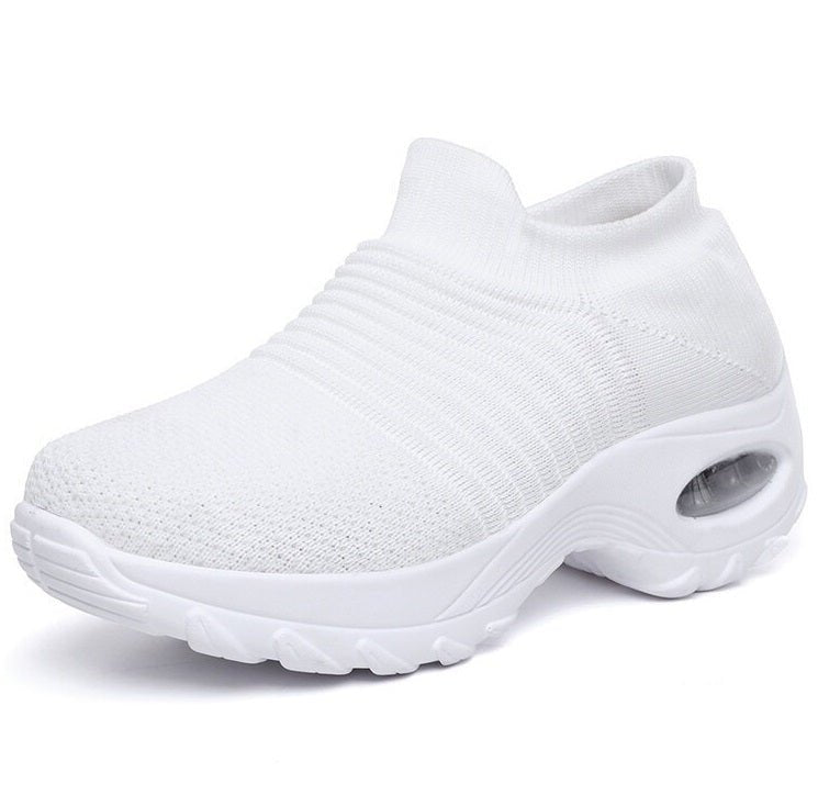 Women's Orthopedic Air-Cushioned Slip-On Walking Sneakers - All White