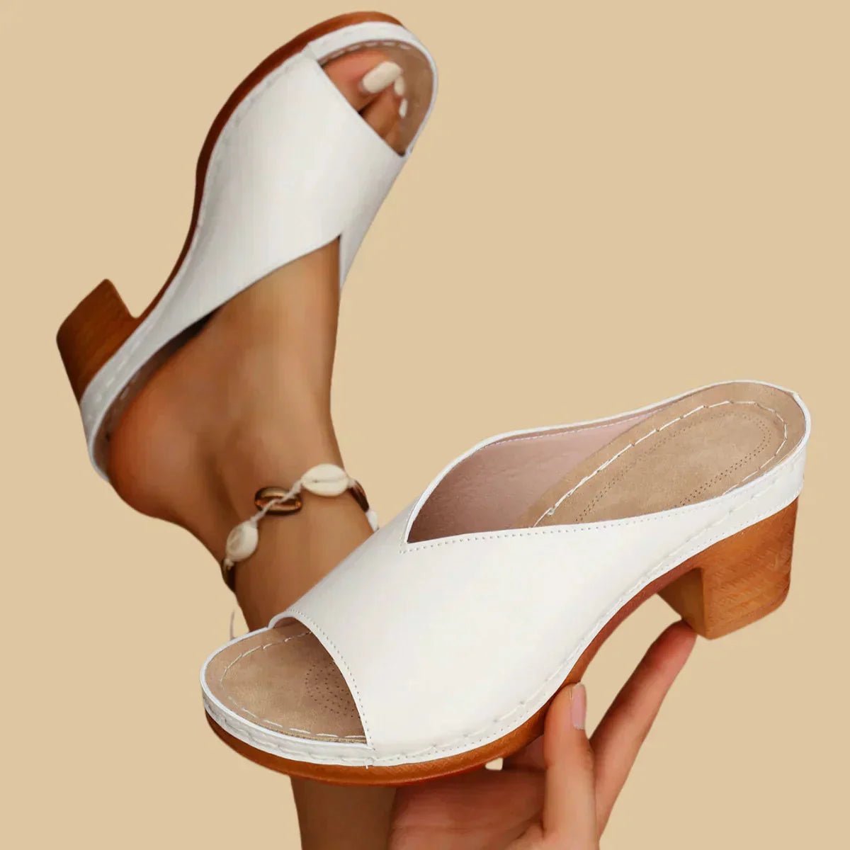 Women's Orthopedic Block-Heel Slip-On Sandals