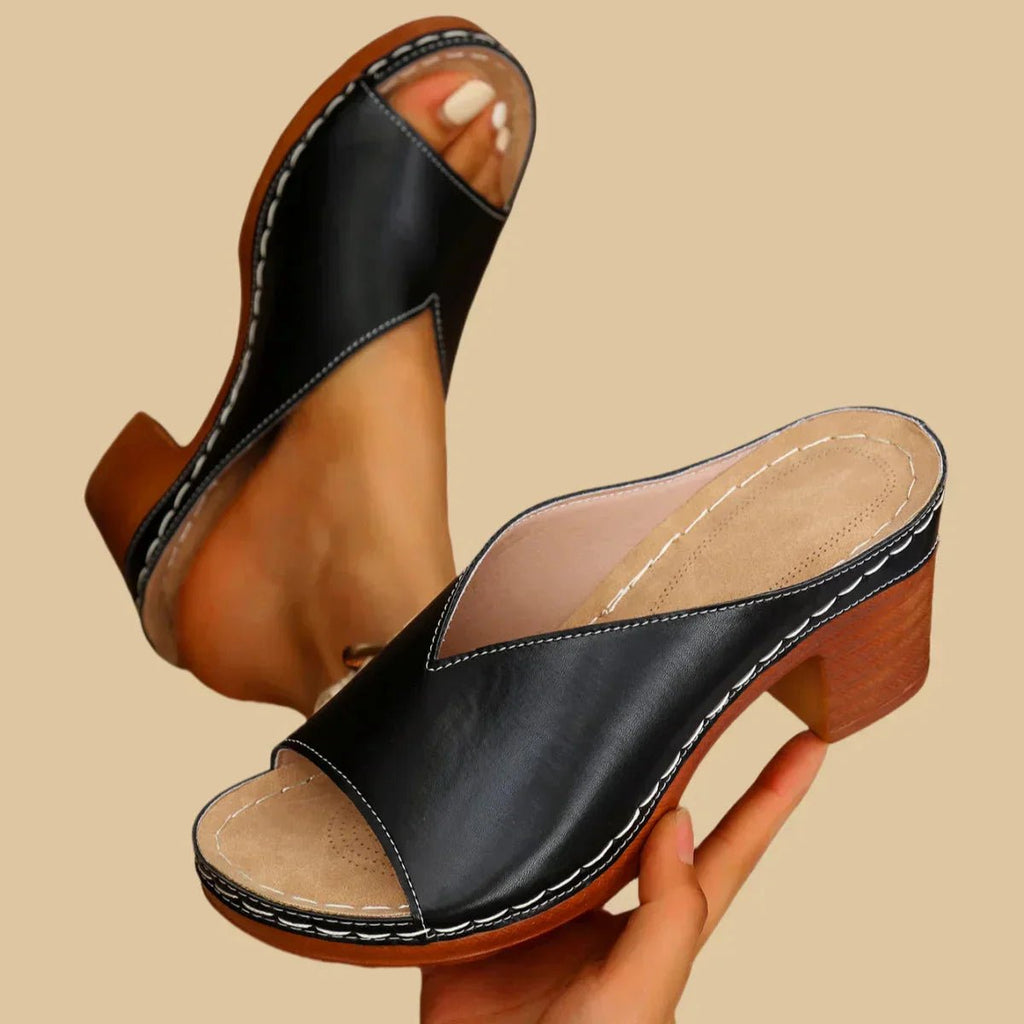 Women's Orthopedic Block-Heel Slip-On Sandals