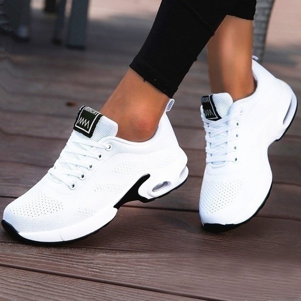 Women's Orthopedic Breathable Mesh Athletic Sneakers - Wit