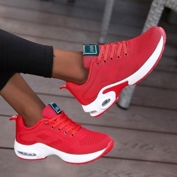 Women's Orthopedic Breathable Mesh Athletic Sneakers - Rood