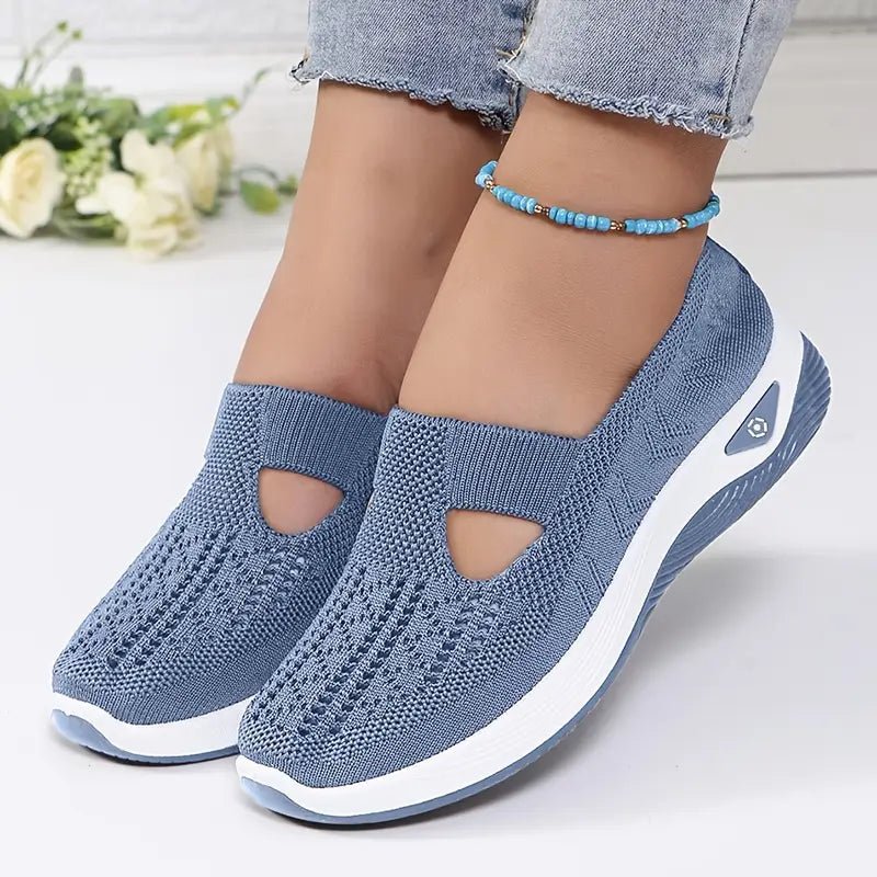 Women's Orthopedic Breathable Slip-On Walking Sneakers - Blue