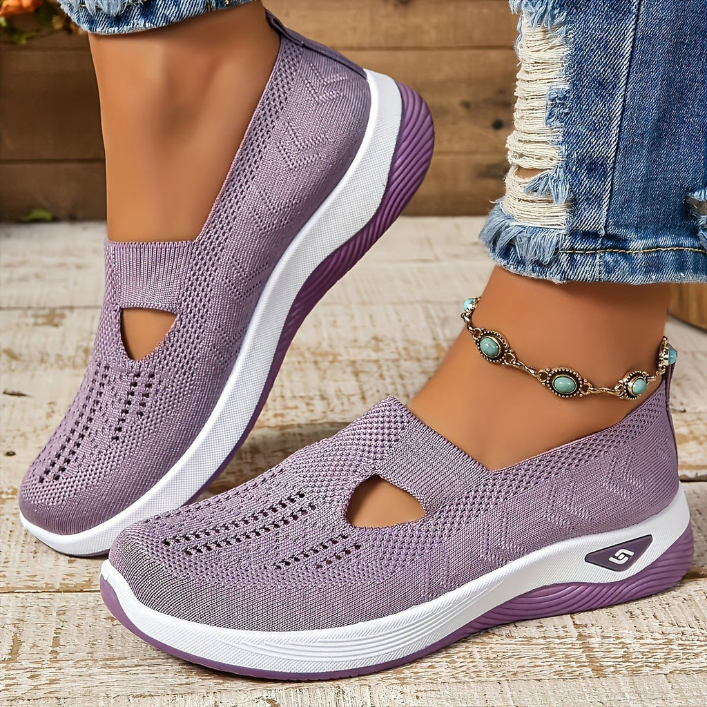Women's Orthopedic Breathable Slip-On Walking Sneakers - Lilac