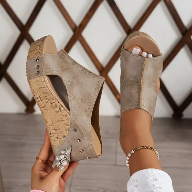 Women's Orthopedic Cork Wedge Platform Sandals