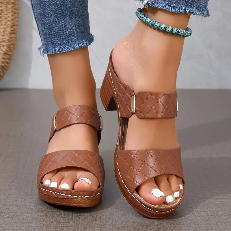 Women's Orthopedic Cushioned Block-Heel Platform Sandals