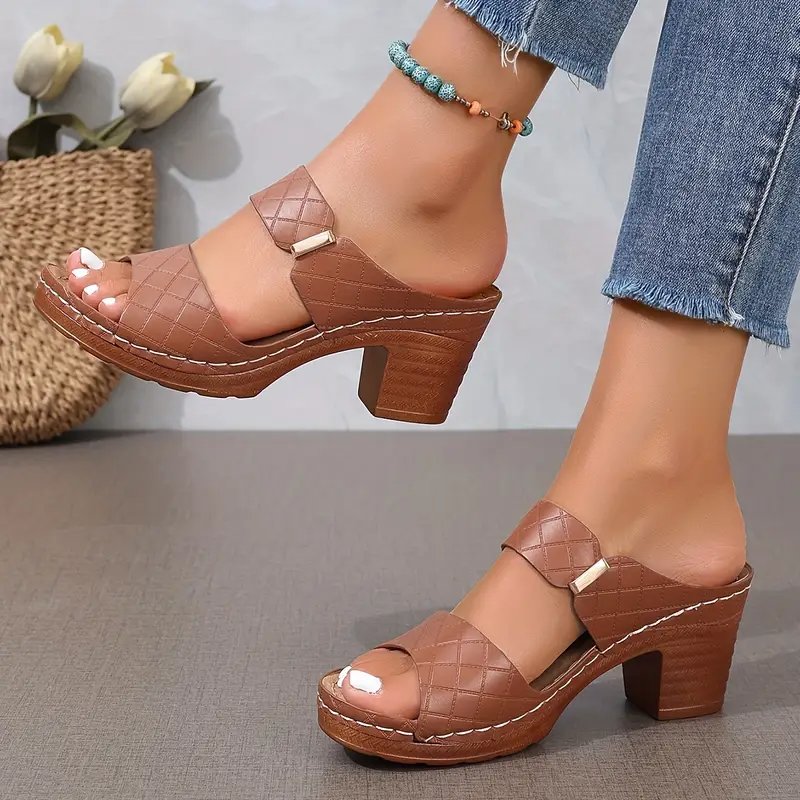 Women's Orthopedic Cushioned Block-Heel Platform Sandals
