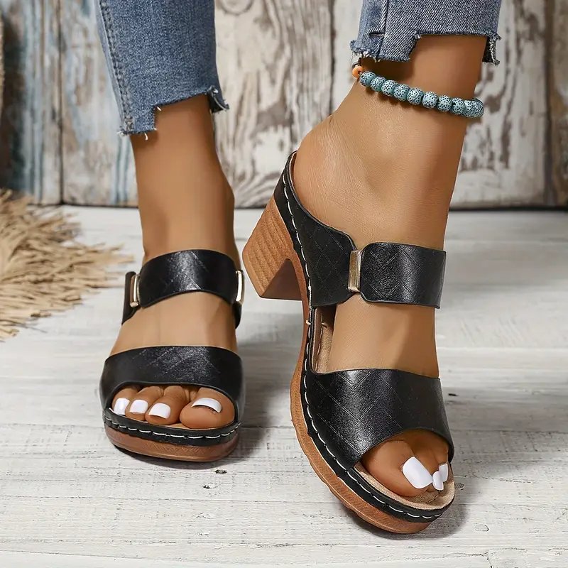 Women's Orthopedic Cushioned Block-Heel Platform Sandals