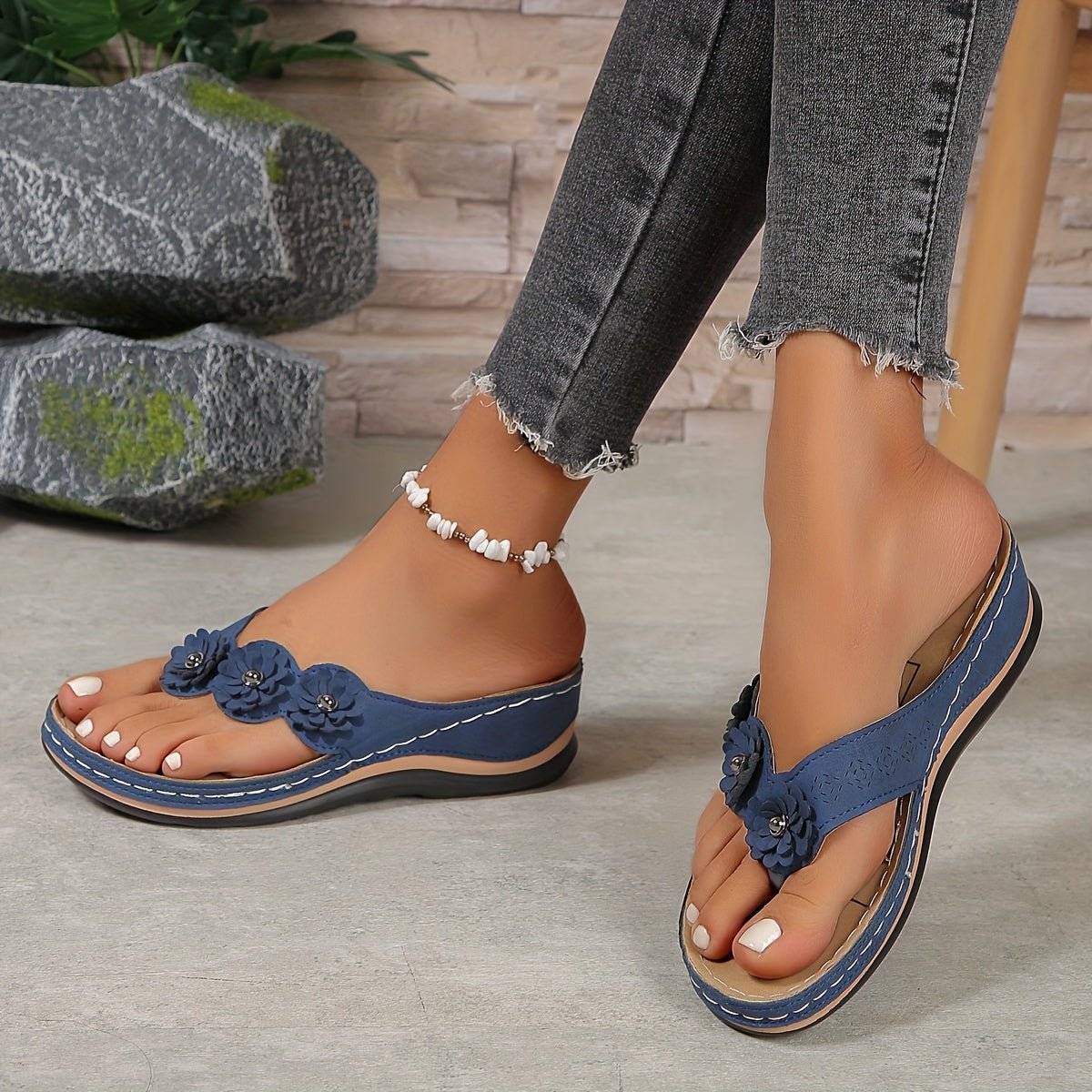 Women's Orthopedic Floral Slip-On Comfort Sandals