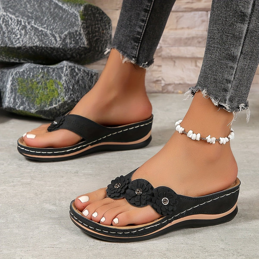Women's Orthopedic Floral Slip-On Comfort Sandals