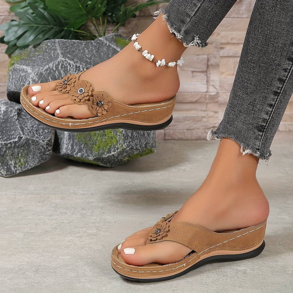 Women's Orthopedic Floral Slip-On Comfort Sandals